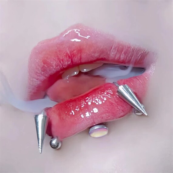 Silver Canine Teeth Lip Ring, Teeth Lip Piercing, Devil Tooth Lip Jewelry,  Tiger Teeth Lip Nail, Medical Stainless Steel, Body Piercing. - Etsy