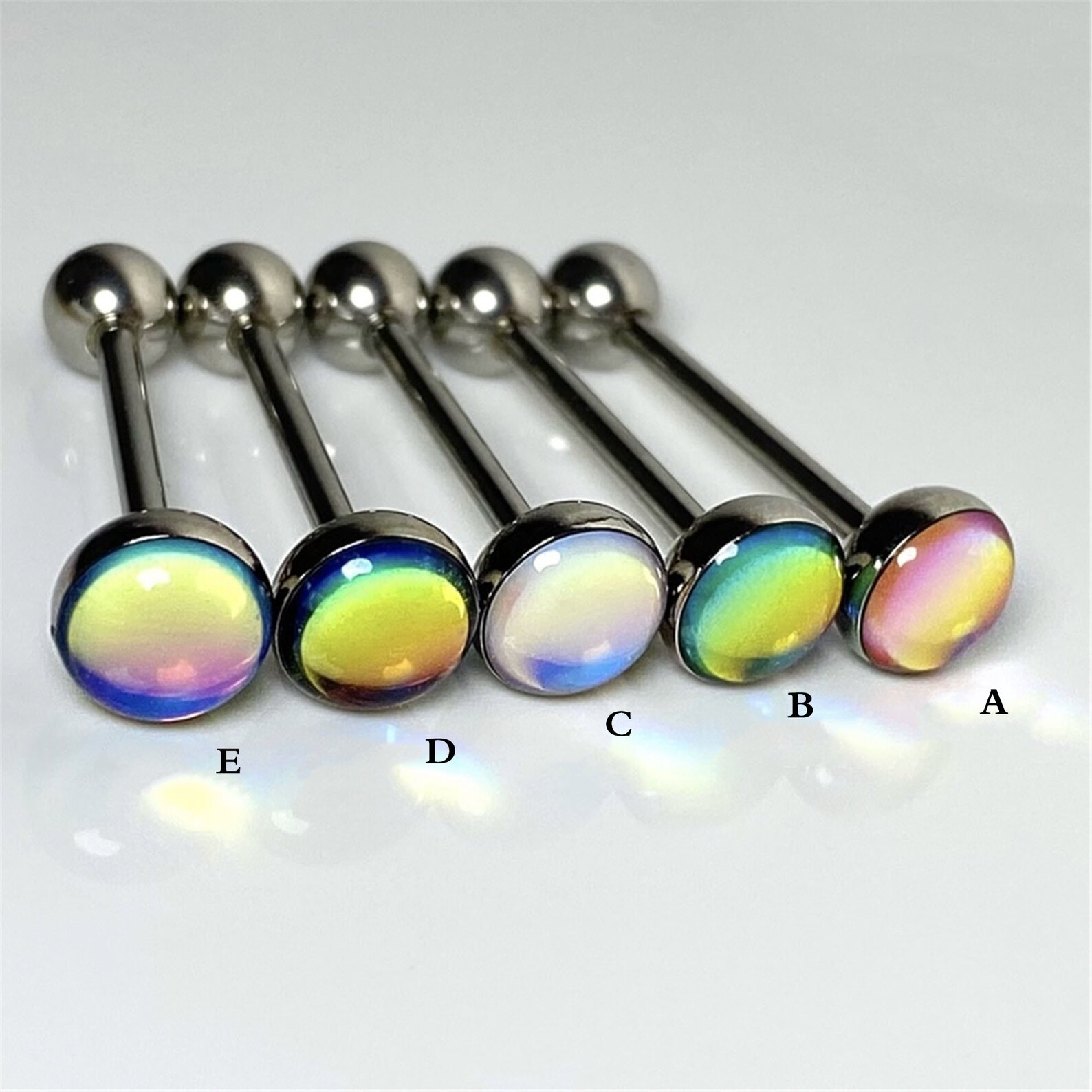 5 Style Shiny Tongue Stud Cool Tongue Ring Titanium Steel Etsy