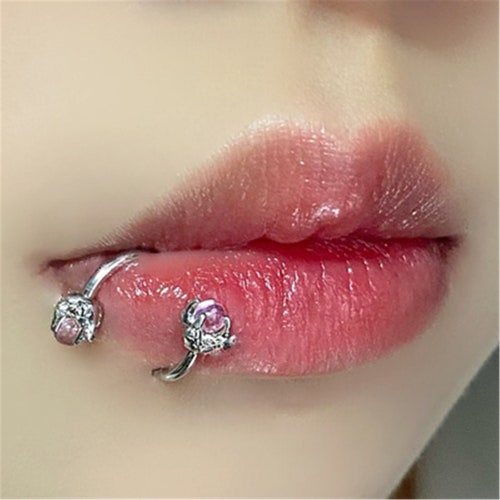 Sshaped Law Lip Ring Lip Piercing Sweet Gem Lip Ring Nose Etsy