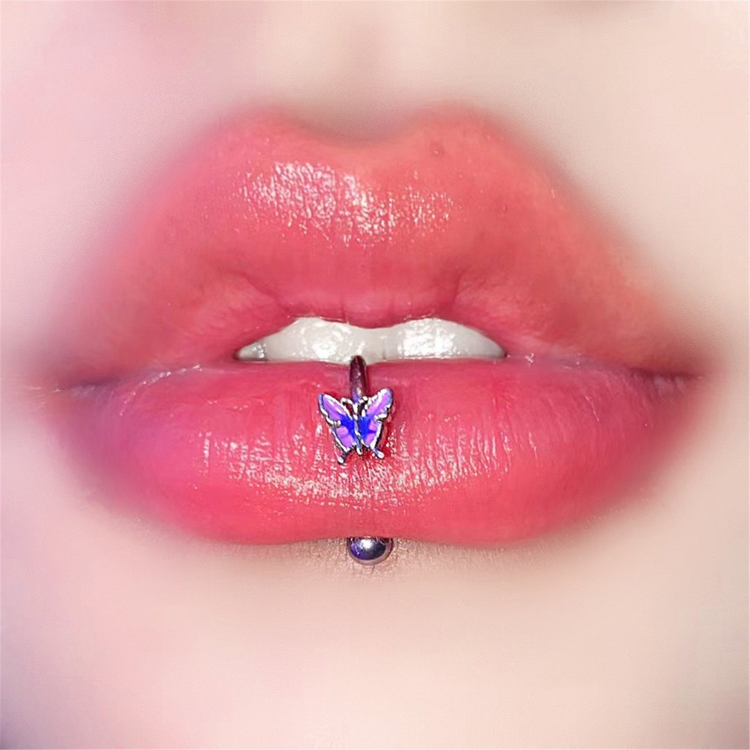 Butterfly Lip Ring, Sweet Lip Ring, Nose Ring, Eyebrow Ring, Cartilage