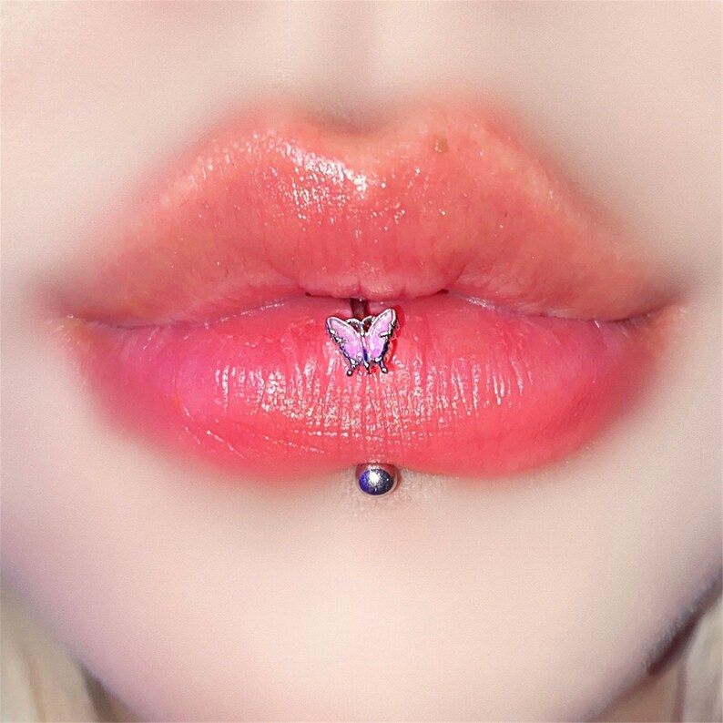 Butterfly Lip Ring Sweet Lip Ring Nose Ring Eyebrow Ring Etsy