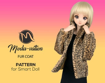 Smart Doll Fur Coat Pattern,Fur Jacket, Smart Doll Pattern, DiY Doll project, Digital Download. Doll clothes patterns pdf