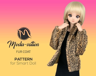 Smart Doll Fur Coat Pattern,Fur Jacket, Smart Doll Pattern, DiY Doll project, Digital Download. Doll clothes patterns pdf