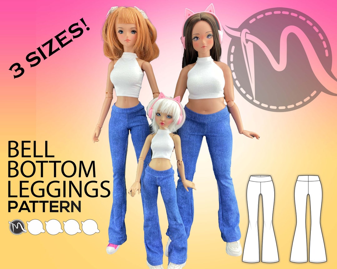 Bell Bottom Leggings Pattern For Smart Dolls And Minifee Pdf Pattern 