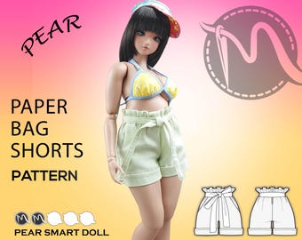 Paper Bag Shorts Sewing Pattern for Pear Smart Doll (PDF Pattern)