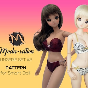 Smart Doll Lingerie Set. Pattern Digital Download Bra Smart doll. Smart Doll Clothes. Doll clothes patterns pdf.