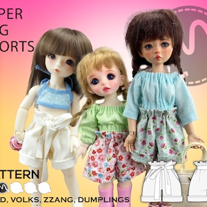 Peut inclure: Un patron pour faire des shorts en papier pour poupées. Le patron est destiné aux poupées des marques Yosd, Volks, ZZang et Dumplings. Le patron comprend trois styles de shorts différents, tous avec une taille en papier.