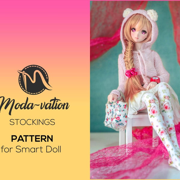 Smart Doll Clothes Stockings PATTERN. Sewing Pattern for Smart Doll, DD. Printable Pattern & tutorial steps. Doll clothes patterns pdf.