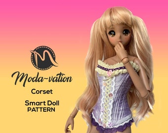 SMART DOLL CORSET pattern. Sewing Pattern for Smart Doll. Pattern with sewing tutorial steps. Doll clothes patterns pdf. Smart Doll clothes