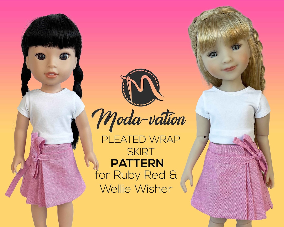 Doll Skirt Sewing Pattern: Pleated Wrap, 14.5-15 Inch (PDF Pattern) - Etsy