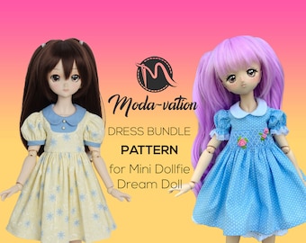 Doll Dress Pattern Bundle, Smocked Pleating, 14.5" & 15" Dolls (PDF Pattern)