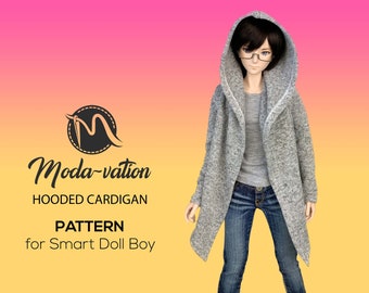 HOODED CARDIGAN pattern for 1/3 doll Smart Doll Boys. Doll clothes patterns pdf. Smart Doll clothes