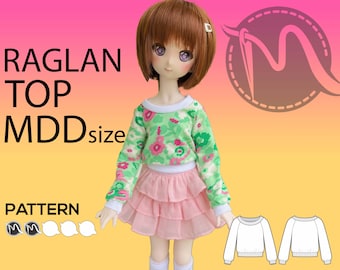 MDD Doll Raglan Top Sewing Pattern: 1/4 BJD, Step-by-Step (PDF Pattern)