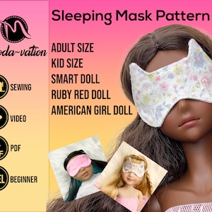 Sleeping Mask Pattern. SPA mask pattern for adults, kids and dolls. Beginner friendly. Mother-daughter project.