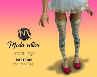 MiniFee stockings pattern. Doll clothes, Minifee Pattern,DIY Doll project, Digital Download, MSD pattern Doll clothes patterns pdf