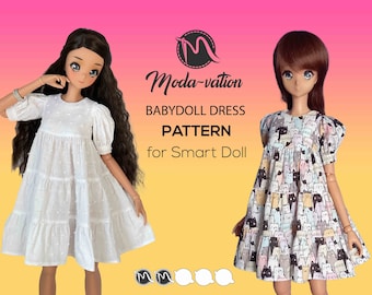 Smart Doll PATTERN. Babydoll Dress Pattern for Smartdoll. PDF file. Doll clothes patterns pdf. Smart Doll Clothes