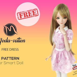 Smart Doll Free PATTERN. Video tutorial on how to make it and PDF file with doll dress pattern. Doll clothes patterns pdf.Smart Doll Clothes