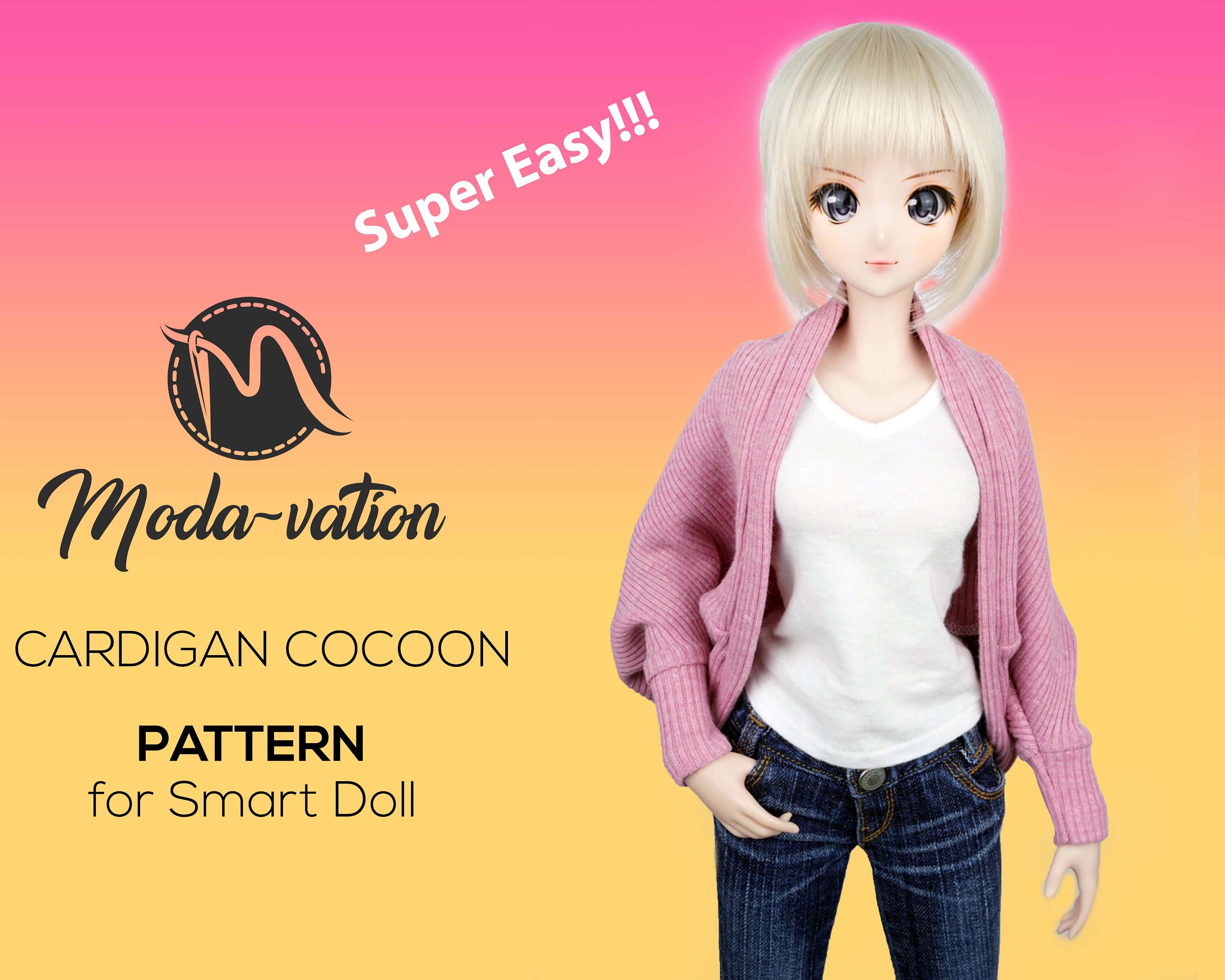 Smart Doll Clothes. CARDIGAN Pattern for Smart Doll Digital Etsy UK
