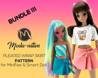 Plissee Wickelrock Schnittmuster: Smart Doll & MiniFee (PDF-Muster)