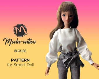 Smart Doll Blouse Sewing Pattern, Silky Doll Clothes (PDF)