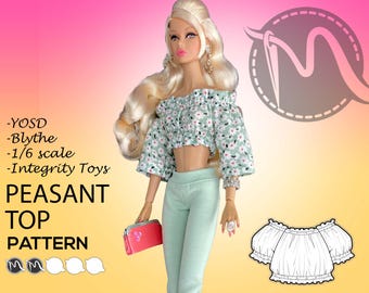 Peasant Top Pattern, 1:6 Scale Doll Clothes (PDF)