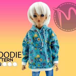 Minifee Doll Oversized Hoodie Pattern. PDF file. Doll clothes patterns pdf. Step-by-step Instructions of the process. 1/4 dolls. MSD.
