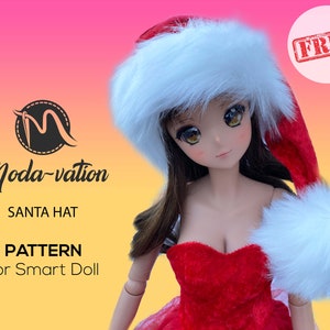 Santa Hat FREE digital pattern for dolls. Smart Doll Clothes. Read description to find out how to get it for FREE. Doll clothes patterns pdf