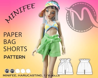 Minifee Doll Paper Bag Shorts Sewing Pattern – 1/4 Scale (PDF)