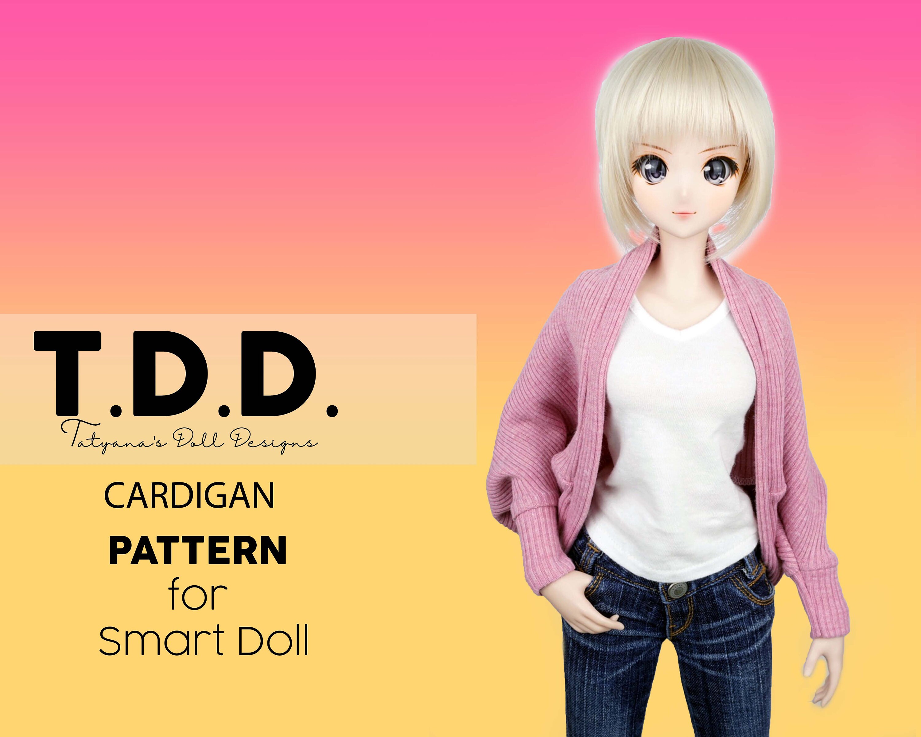 Smart Doll Clothes. CARDIGAN Pattern for Smart doll Digital Etsy
