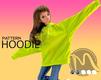 Smart Doll Oversized Hoodie Pattern. PDF file. Doll clothes patterns pdf. Step-by-step Instructions of the process