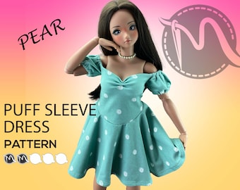 PDF-patroon: jurk met pofmouwen voor Pear Body Smart Doll | Eenvoudig naaiproject