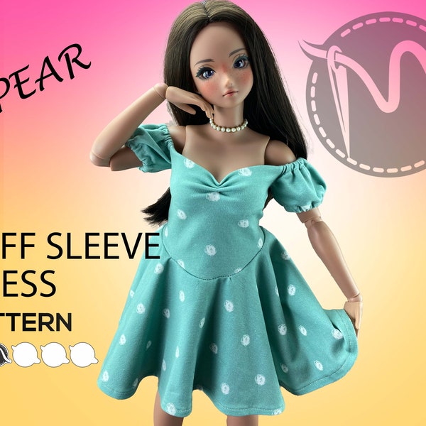 PDF Pattern: Puff Sleeve Dress for Pear Body Smart Doll | Easy Sewing Project