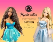 Smart Doll Party Dress PATTERN. Have all three sizes default, medium smooth and large bust. Doll clothes patterns pdf