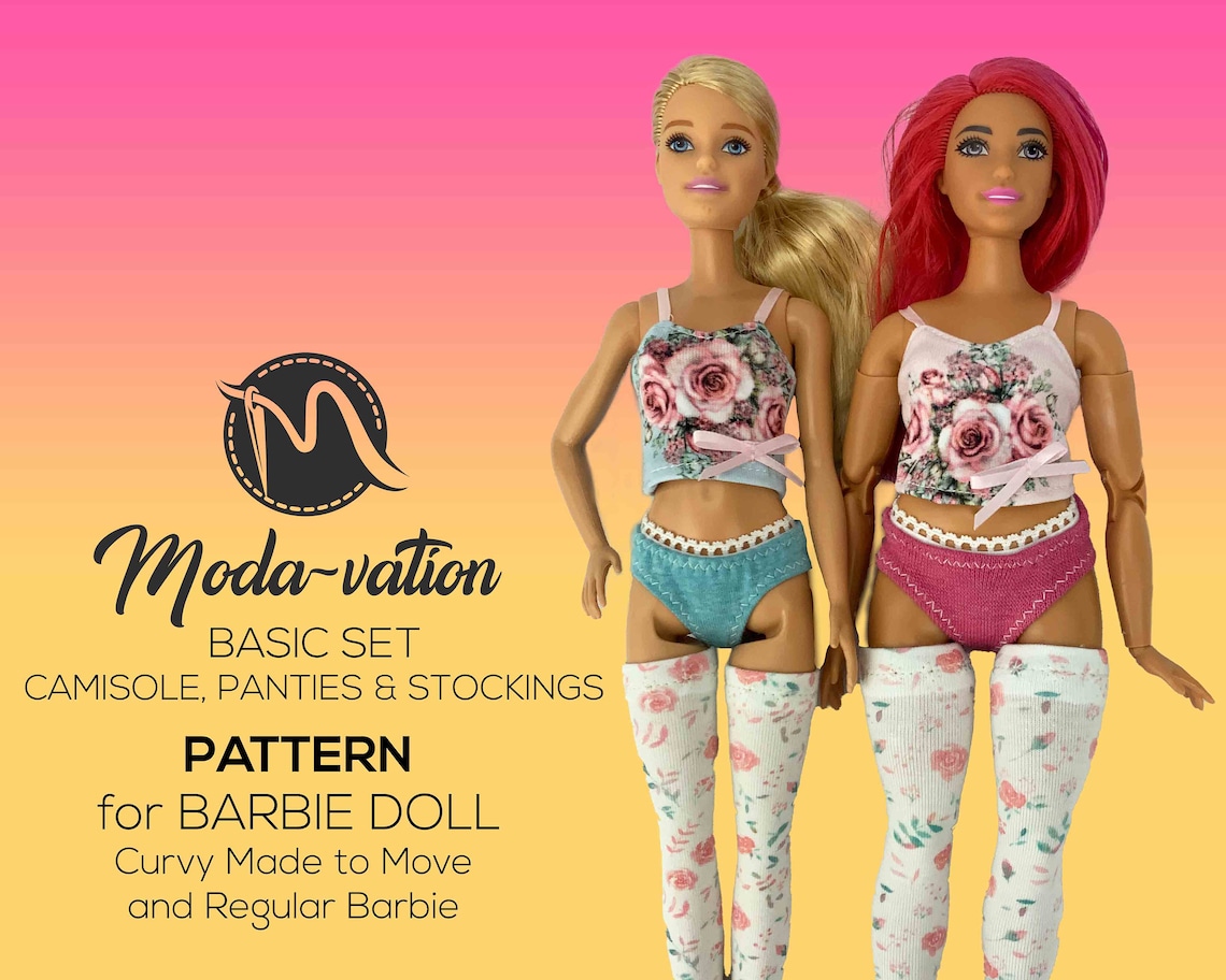 Barbie Underwear Set PATTERN. Curvy Barbie Made to Move and Etsy