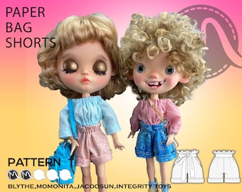 Paper Bag Shorts Sewing Pattern for 1/6 Scale Dolls (PDF Pattern)
