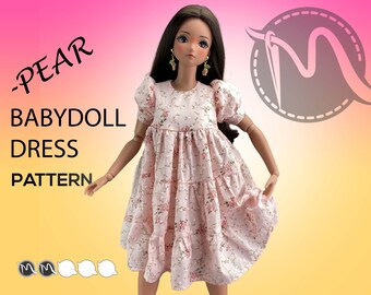 Pear Smart Doll Dress Pattern, Babydoll Style (PDF)
