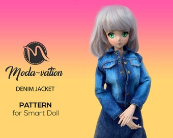 DOLL DENIM JACKET, Doll clothes patterns pdf, Doll Jean Jacket, Smart Doll Clothes Pattern, DiY project, Doll Denim Jacket, Digital Download