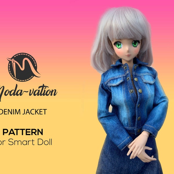 DOLL DENIM JACKET, Modèles de vêtements de poupée pdf, Doll Jean Jacket, Smart Doll Clothes Pattern, Projet DiY, Doll Denim Jacket, Téléchargement numérique