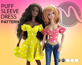 Smart Doll Puff Sleeve Dress Sewing Pattern | Classic Body (PDF Pattern)