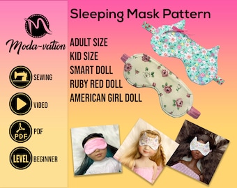 Sleeping Mask Pattern. SPA mask pattern for adults, kids and dolls. Beginner friendly. Mother-daughter project.