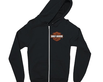 Y2K Vintage Harley Davidson Hoodie Sweater M Medium Blue