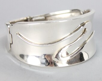 Vintage Mexico Taxco Sterling Silver 925 Brass Buckle Bracelet 7.5