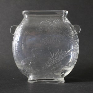 Baccarat Late 19th Century Japonisme Crane Crystal vase