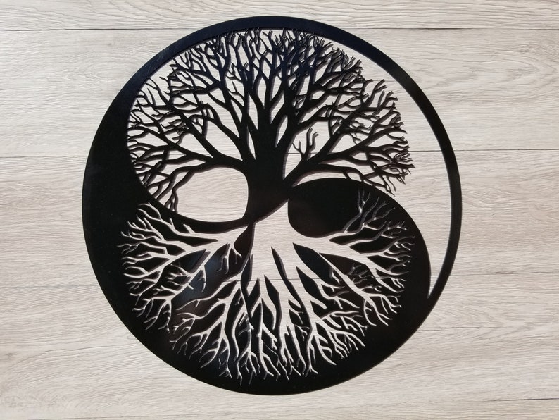 Yin and Yang Tree of Life Metal Wall Art Various Colours | Etsy