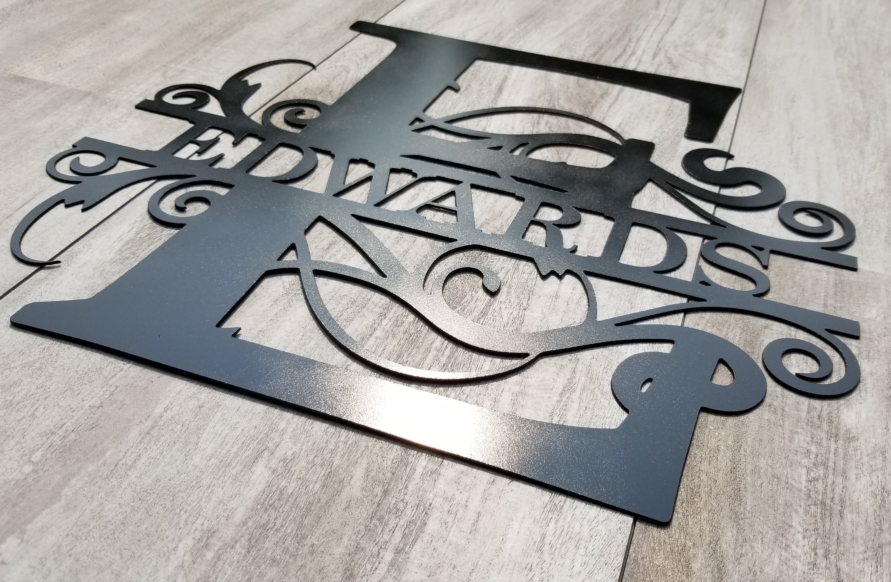 Last Name Metal Sign Personalized Home Decor Split Fancy Etsy