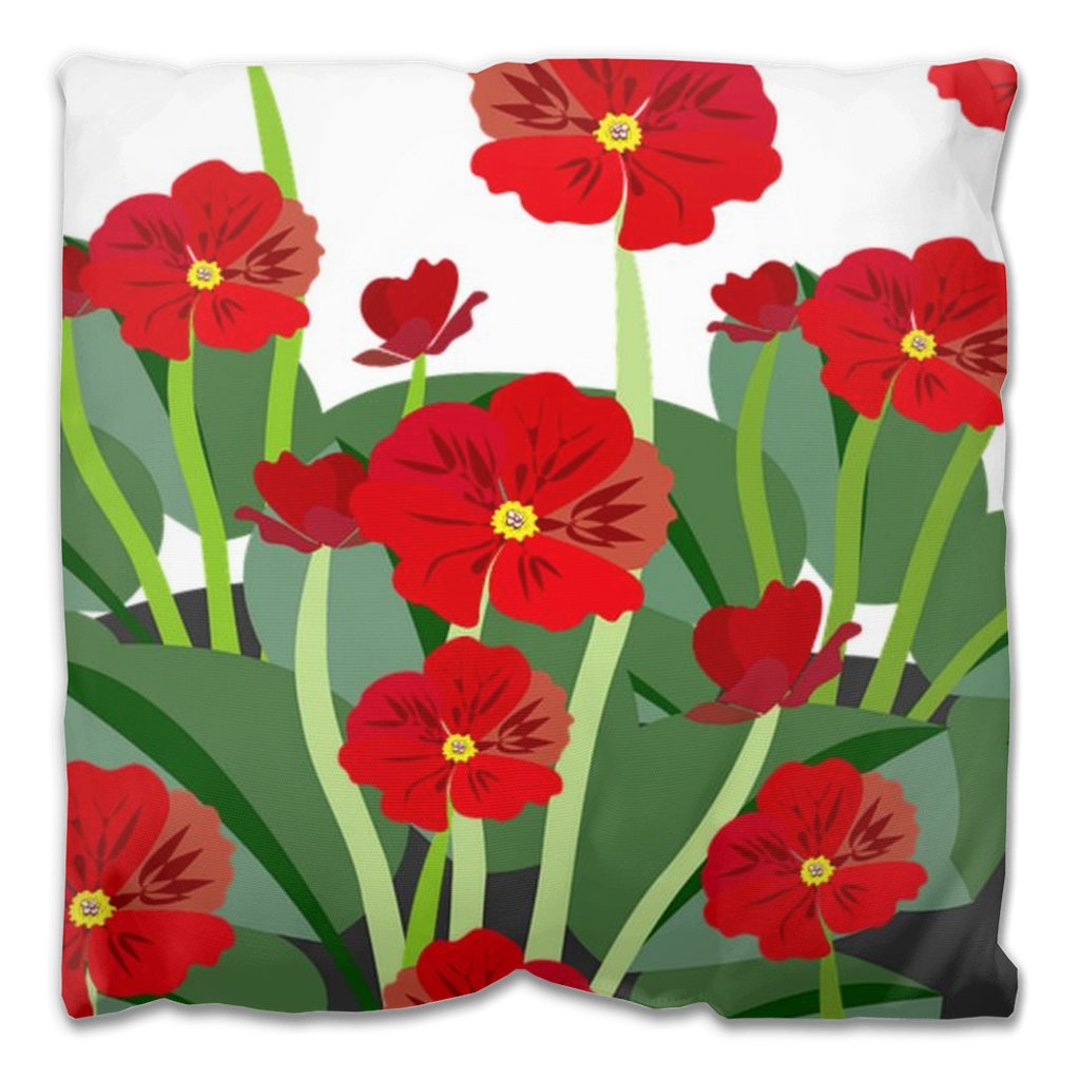 Outdoor Pillows Red Poppies Forever Patio Deck Chairs Etsy