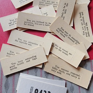 12 Vintage Fortune Pull Tabs Fortune Game Tickets Lottery Ephemera (12pcs) Mystery Mix