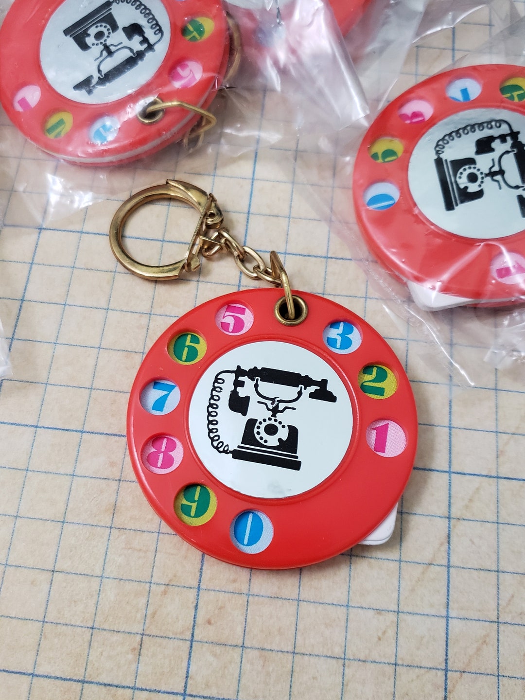 6 Vintage Address Book Keychains 6pcs Rotary Phone Etsy