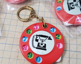 One Address Book Keychain (1pc) Vintage Rotary Phone Keyring Mini Telephone Notebook Party Favor Dimestore Novelty