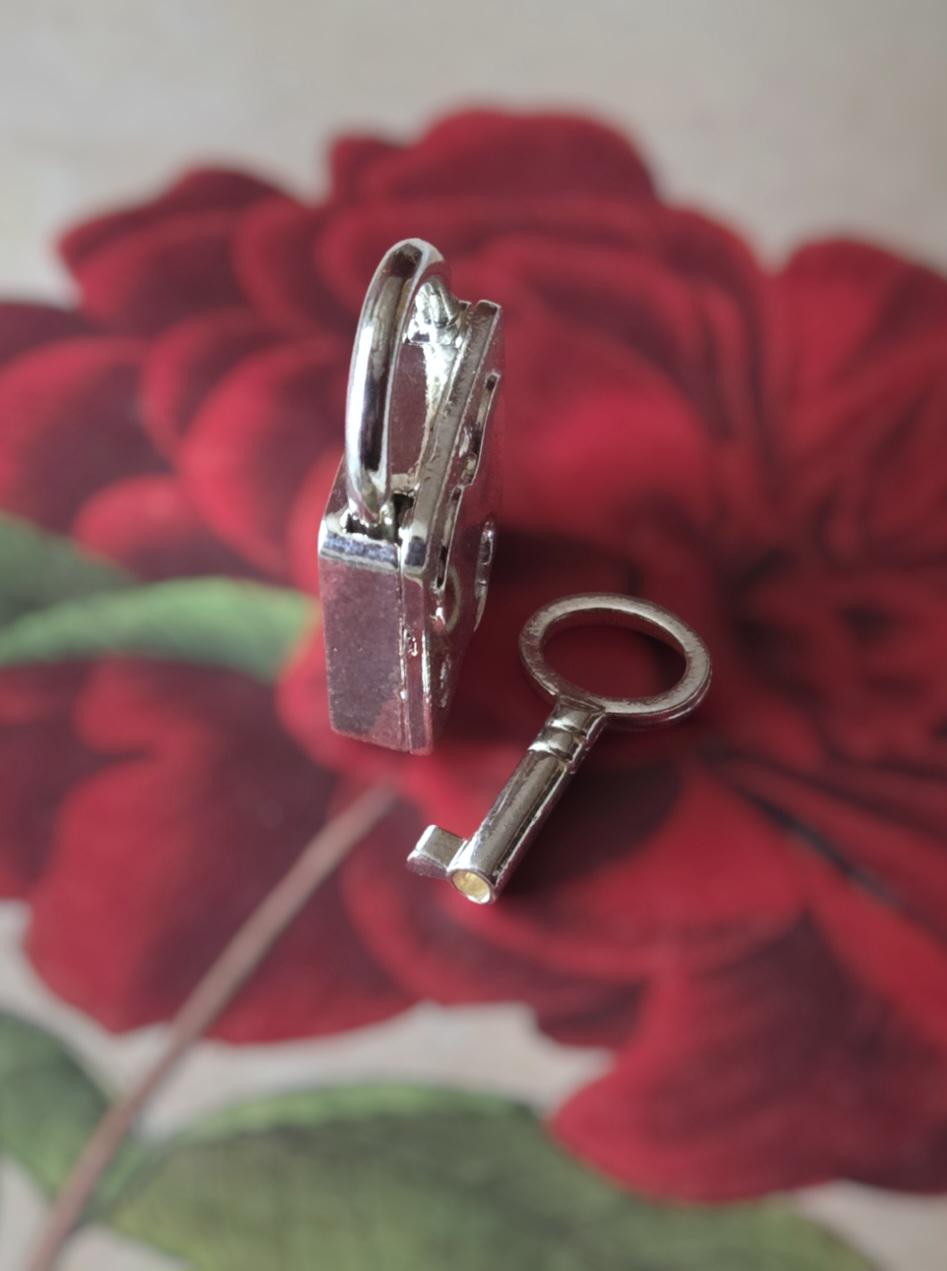 Mini Silver Plated Padlock Key Small Working Heart Journal Diary